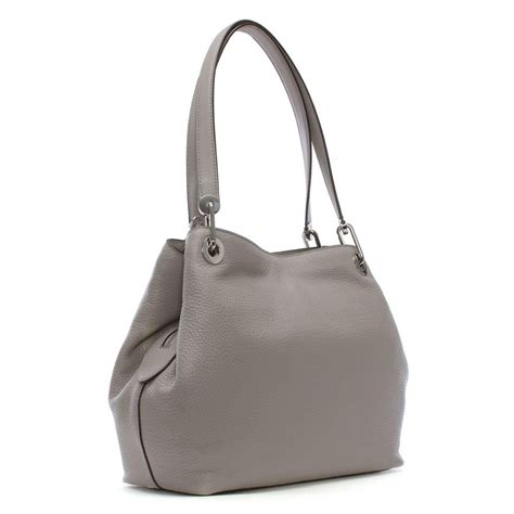 michael kors raven bag pearl grey|Raven Large Leather Shoulder Bag .